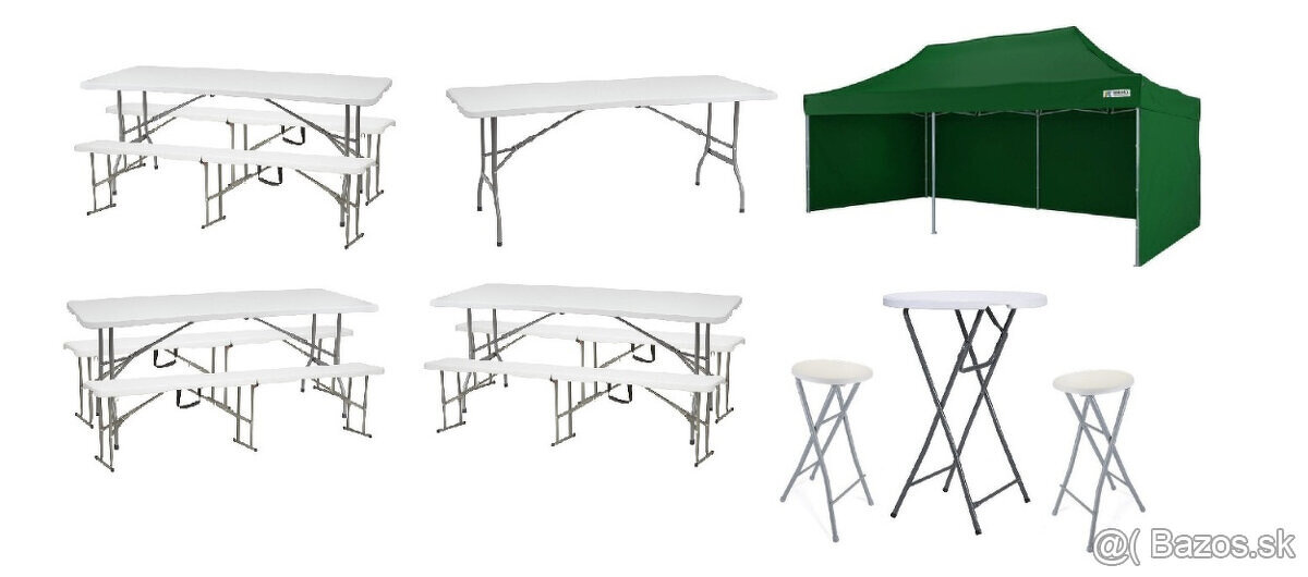 ✅ Výhodný set stan 6x3 metre + sedenie - prenájom