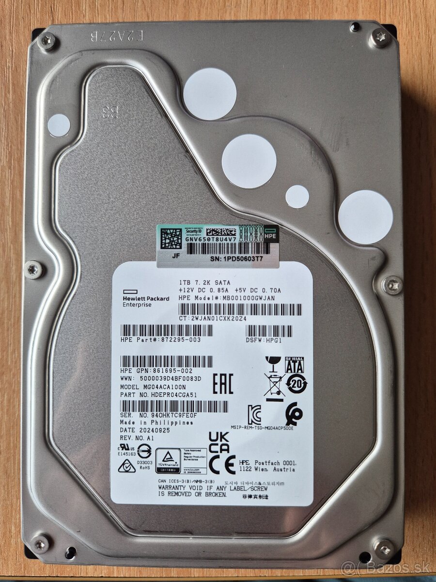Predám úplne nové 3,5" HDD 1TB SATA (HP Enterprise)