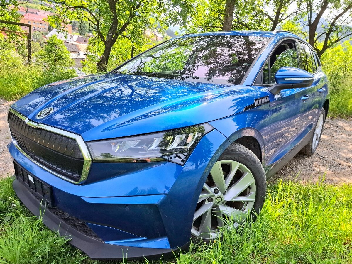Škoda Enyaq iV 60,modrá RS metalíza,132kW,kamera,2021-tka