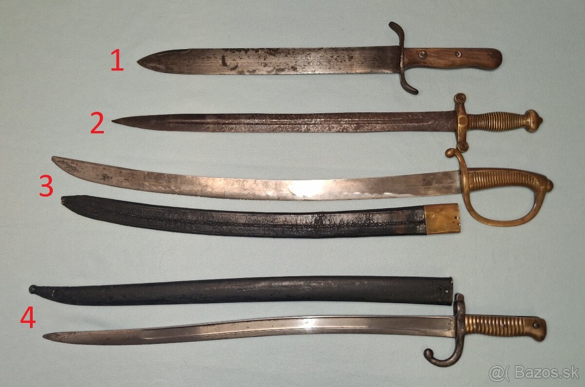 tesak, šabľa, bodák, bajonet