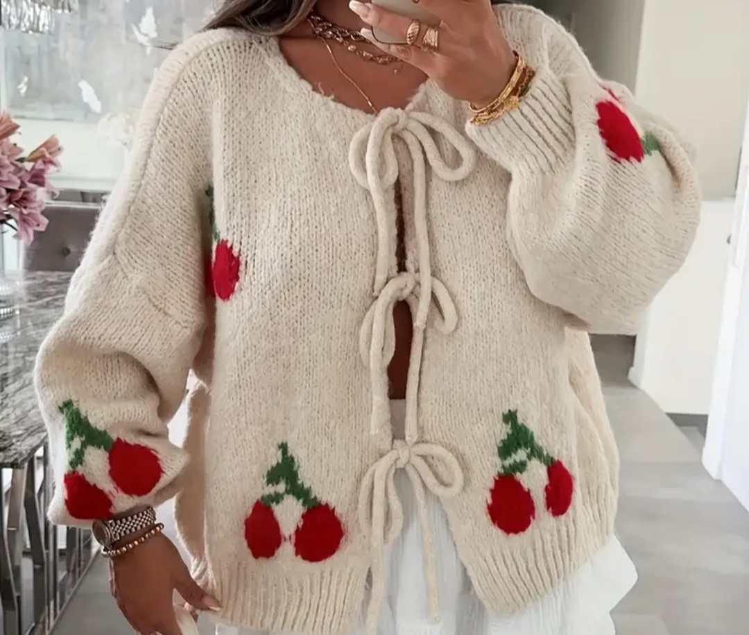 Sveter kardigan S hrubší