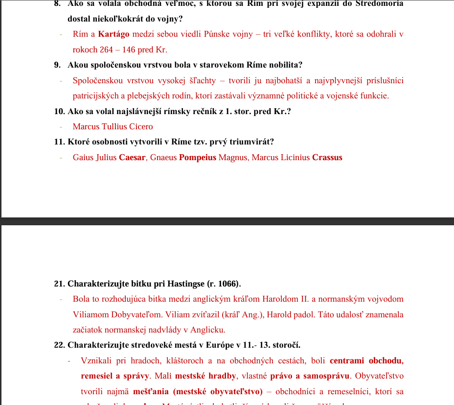 Vypracované materiály k prijímaciemu konaniu na právo