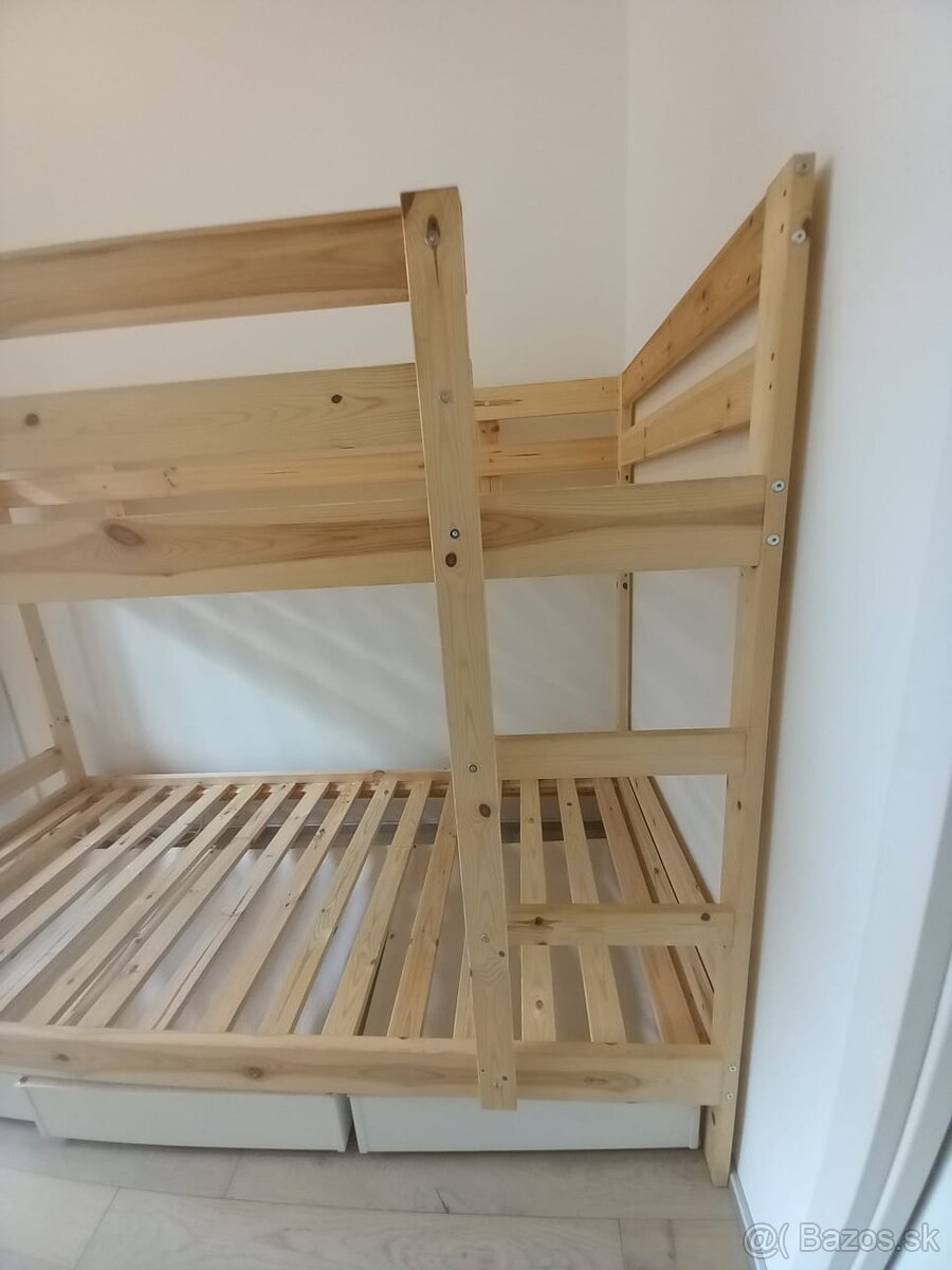 Detská poschodová podtel MYDAL s úložným šuplíkmy