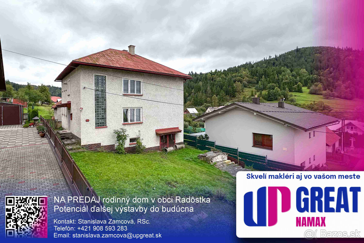 NA PREDAJ rodinný dom s krásnymi výhľadmi, Radôstka