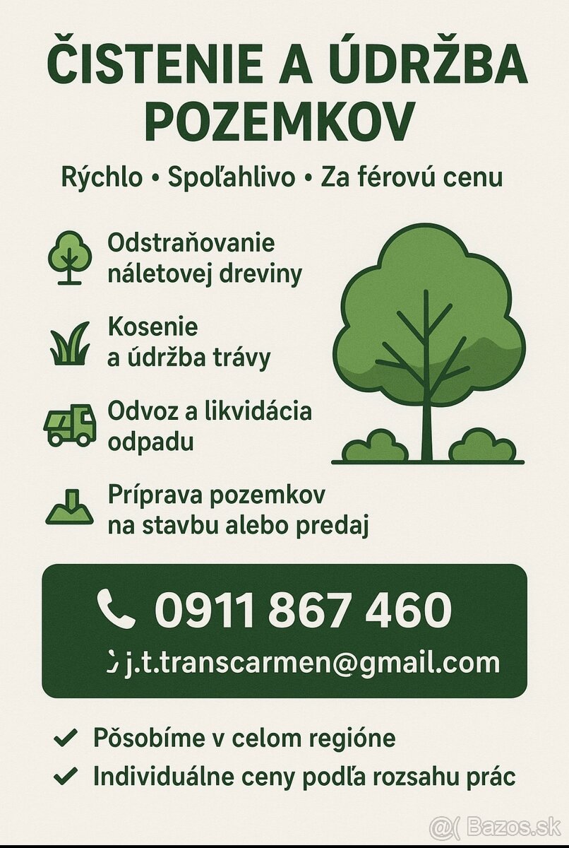 Záhradné práce-údržba záhrad-čistenie pozemkov