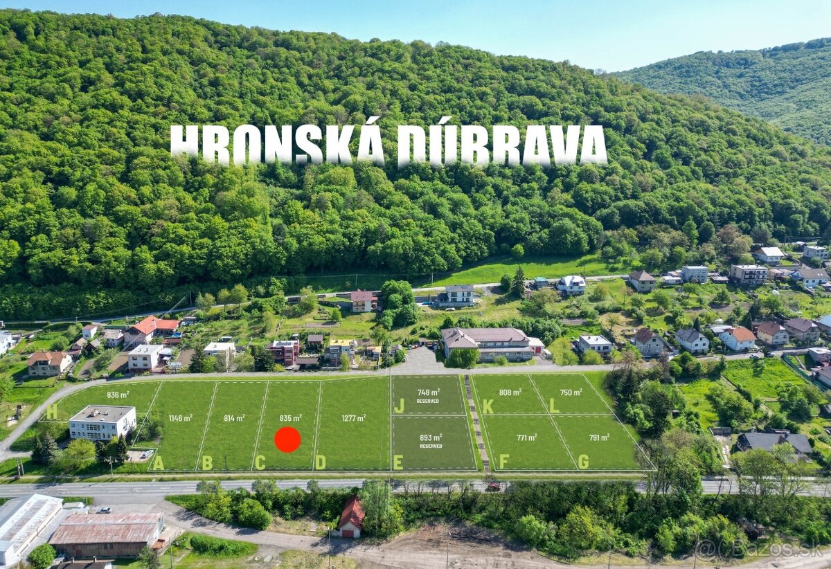 Na predaj pekný slnečný pozemok / 835 m2/ Hronská Dúbrava, l