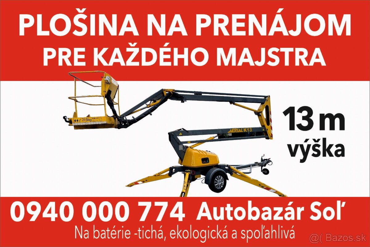 13,5m privesna AKU plošina