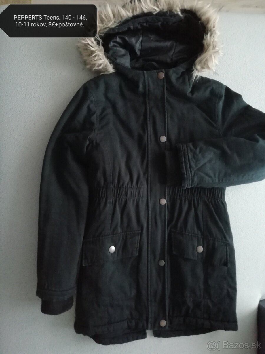 Dievčenská čierna Pepperts, zimná bunda.