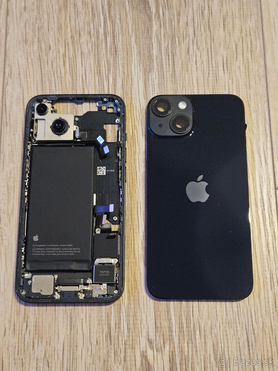 iPhone 14 stredový ram + zadné sklo - čierny