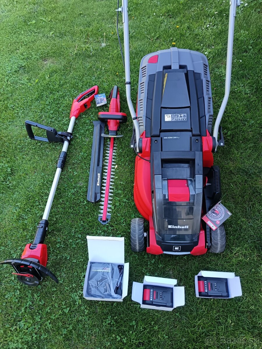 Einhell Aku kosačka, zastrihavač a vyzinačka