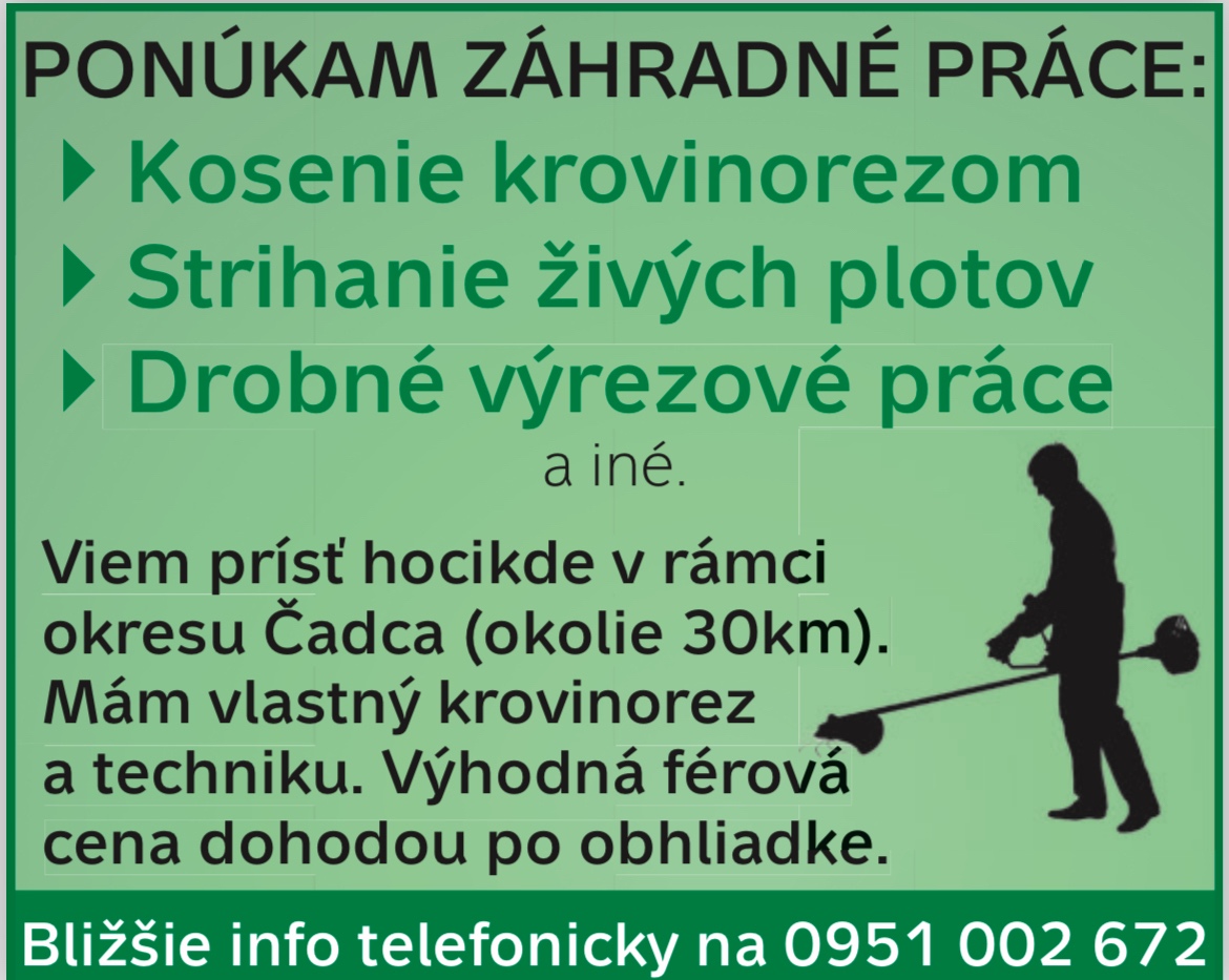 Kosenie a záhrádné práce