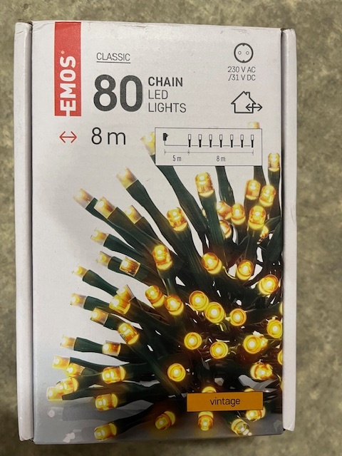 Led vianočná reťaz 8m