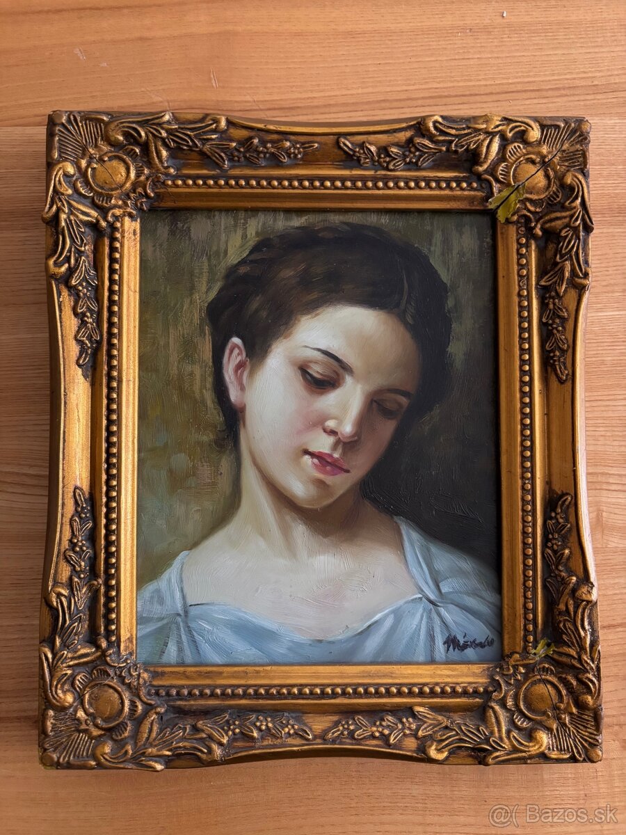Obraz, Dívka, olejomalba 28x33