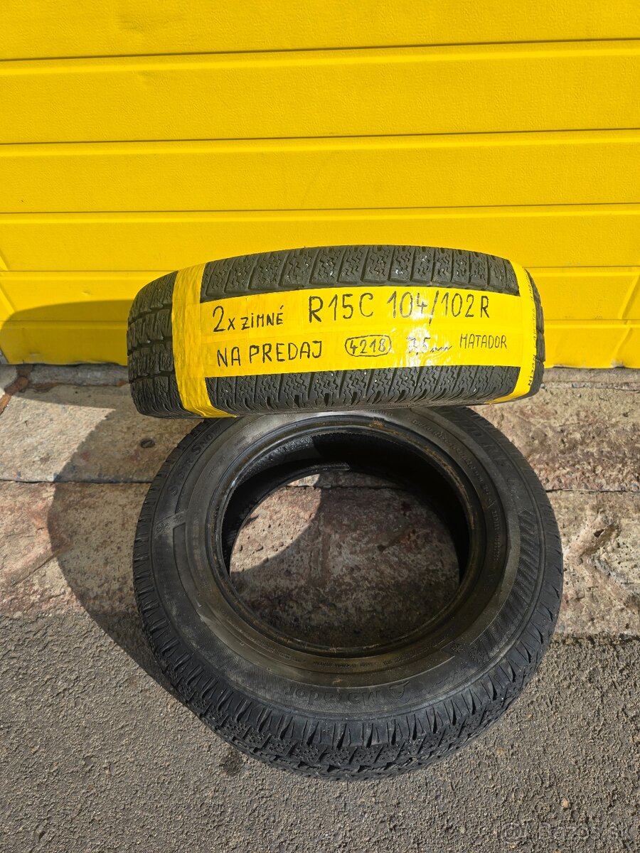 Predám 2x Zimné pneu 195/70 R15C