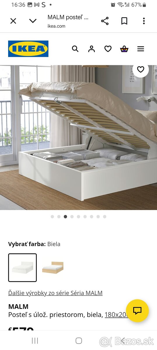 Manželská posteľ zn. Ikea Malm