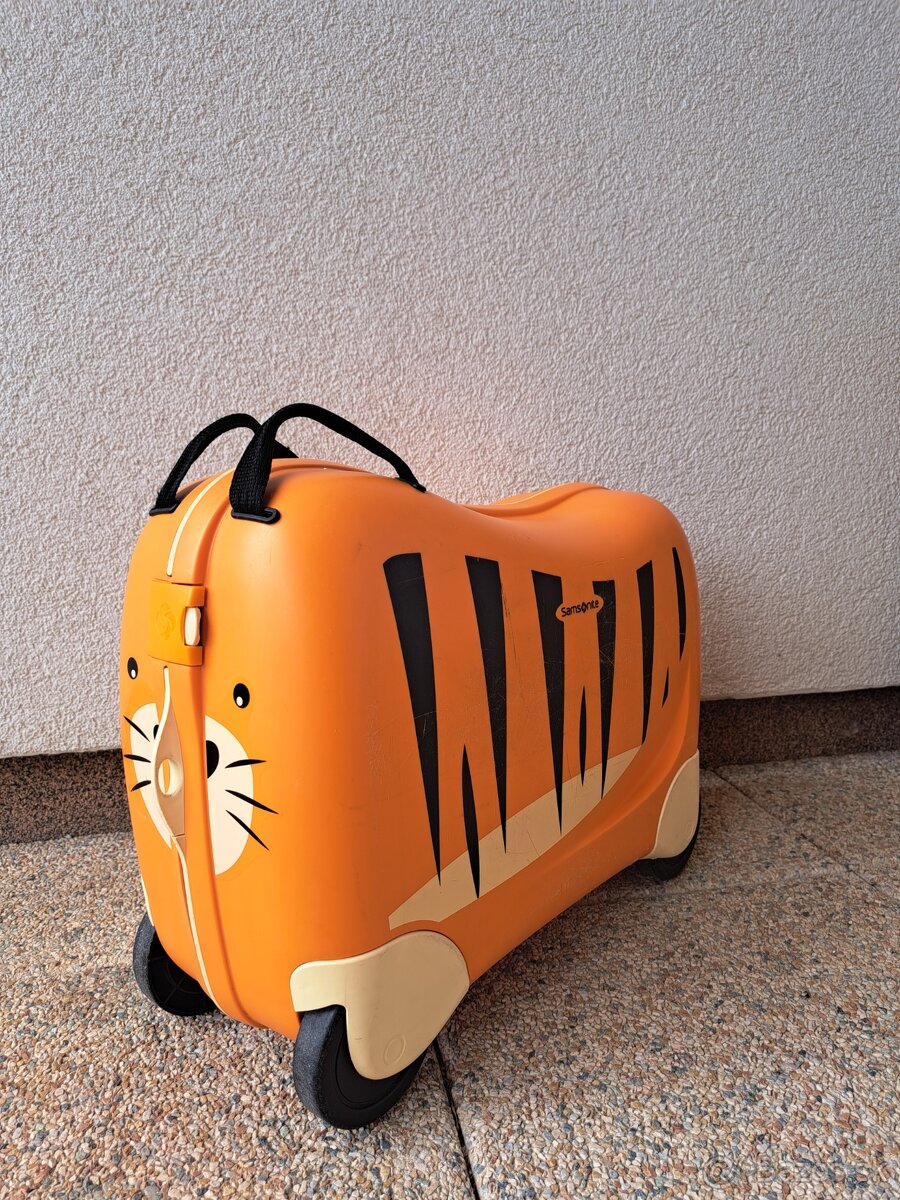 Detský kufor na kolieskach samsonite, tiger