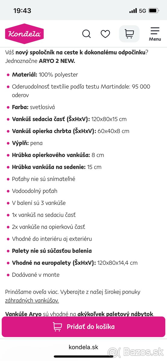 Vankúše na paletové sedenie