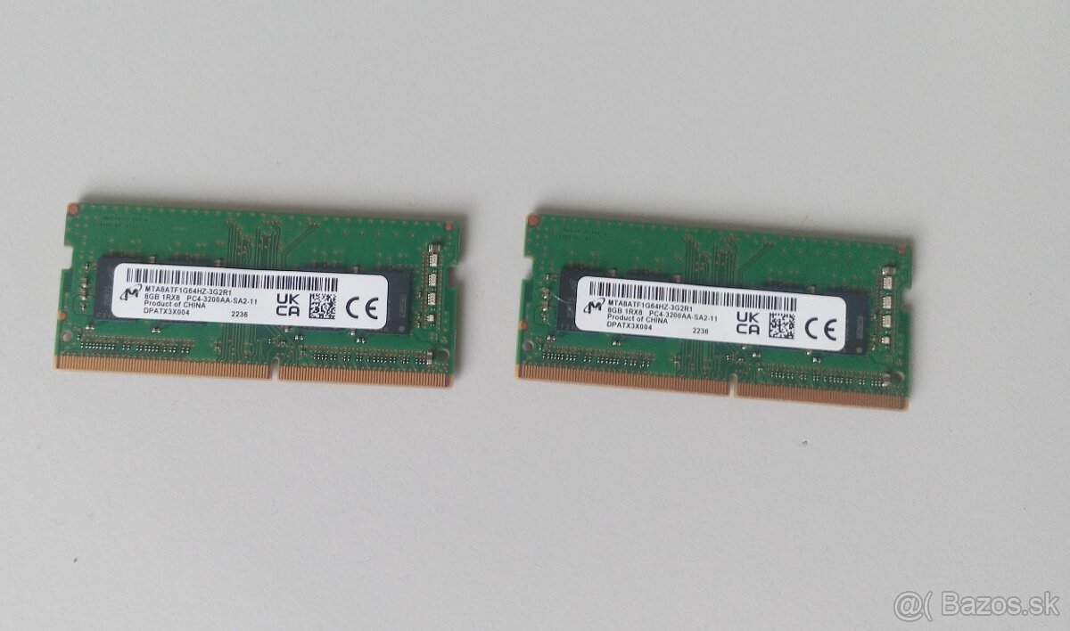 Predám 2x8 GB RAM DDR4