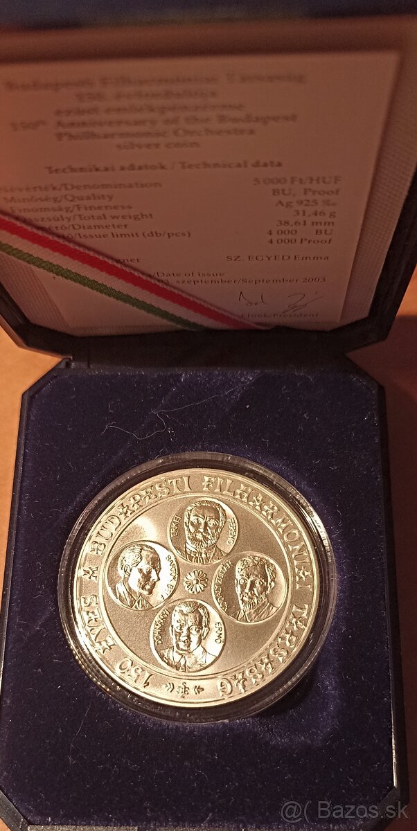 Strieborná minca 5000 forint