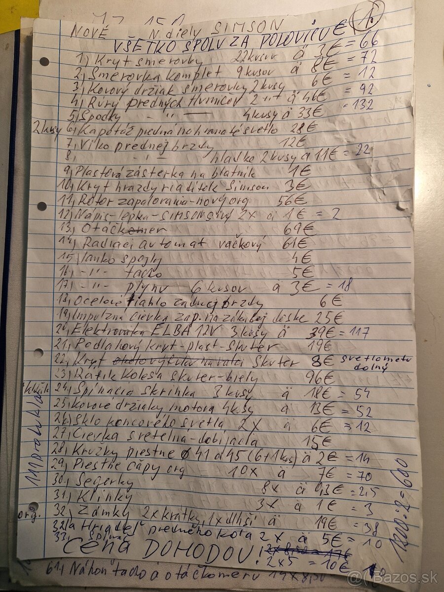 Predám N,d.na moto MZ,Simson,Babeta