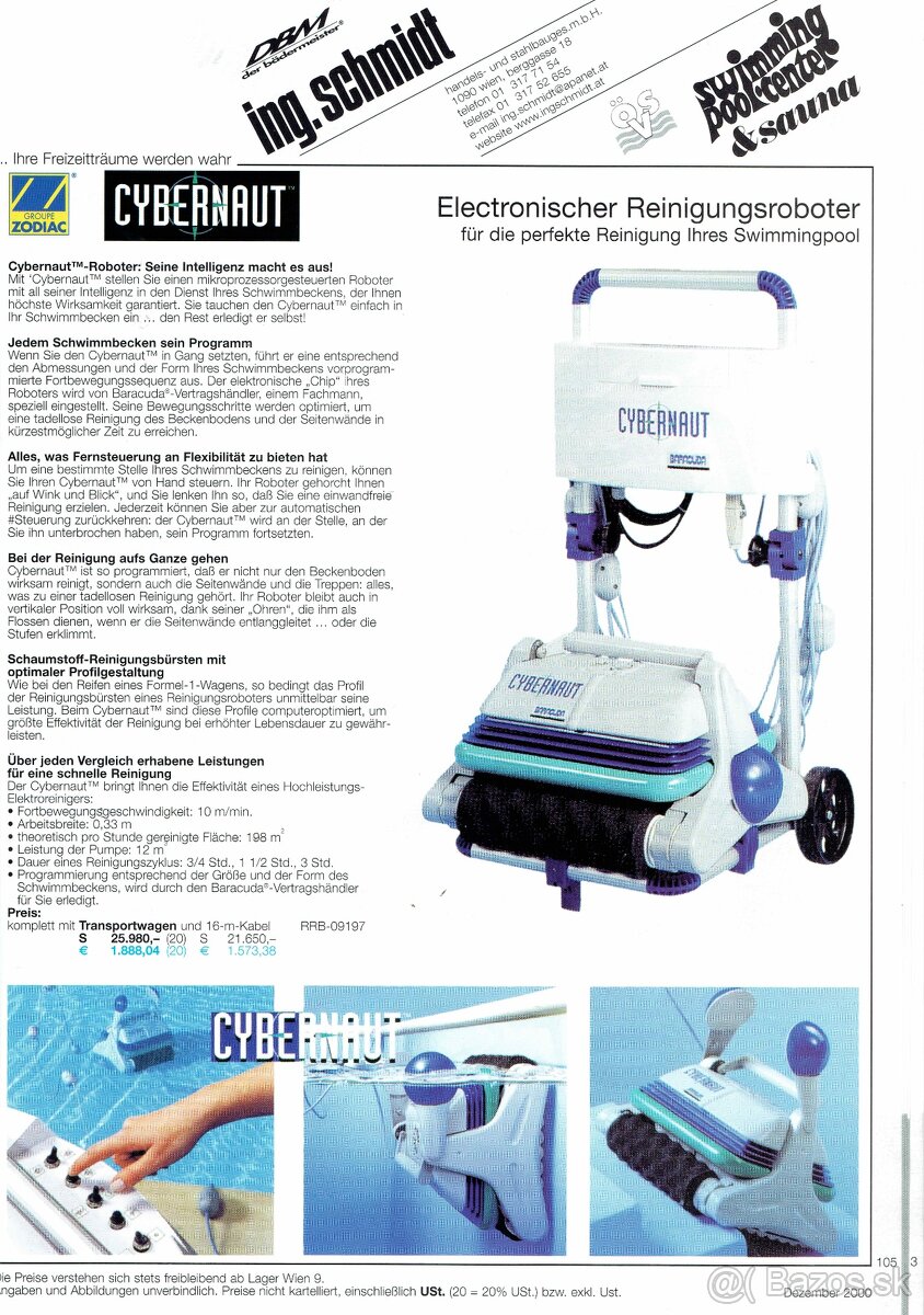 Bazénový ROBOT vysávač CYBERNAUT, dostupnosť Trenčín