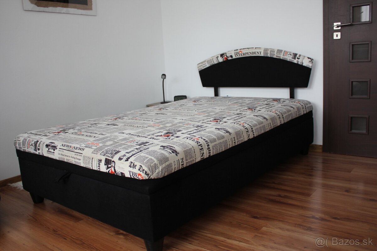 posteľ 120x200cm s čelom aj úložným priestorom 2 KUSY