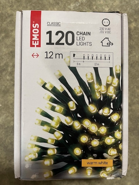 Led vianočná reťaz 12m