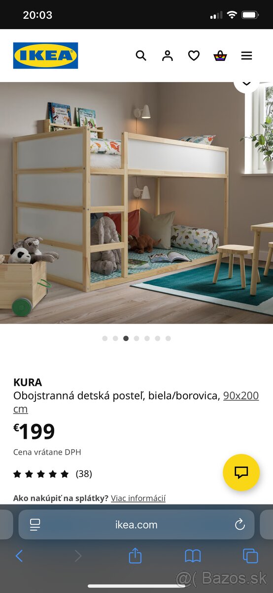 Poschodova postel Ikea KURA