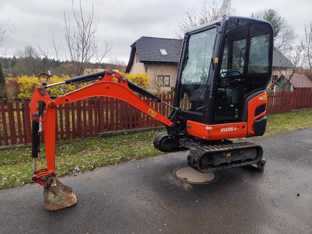 Minibagr Kubota KX016-4, rok 2017, 1800mth TOP