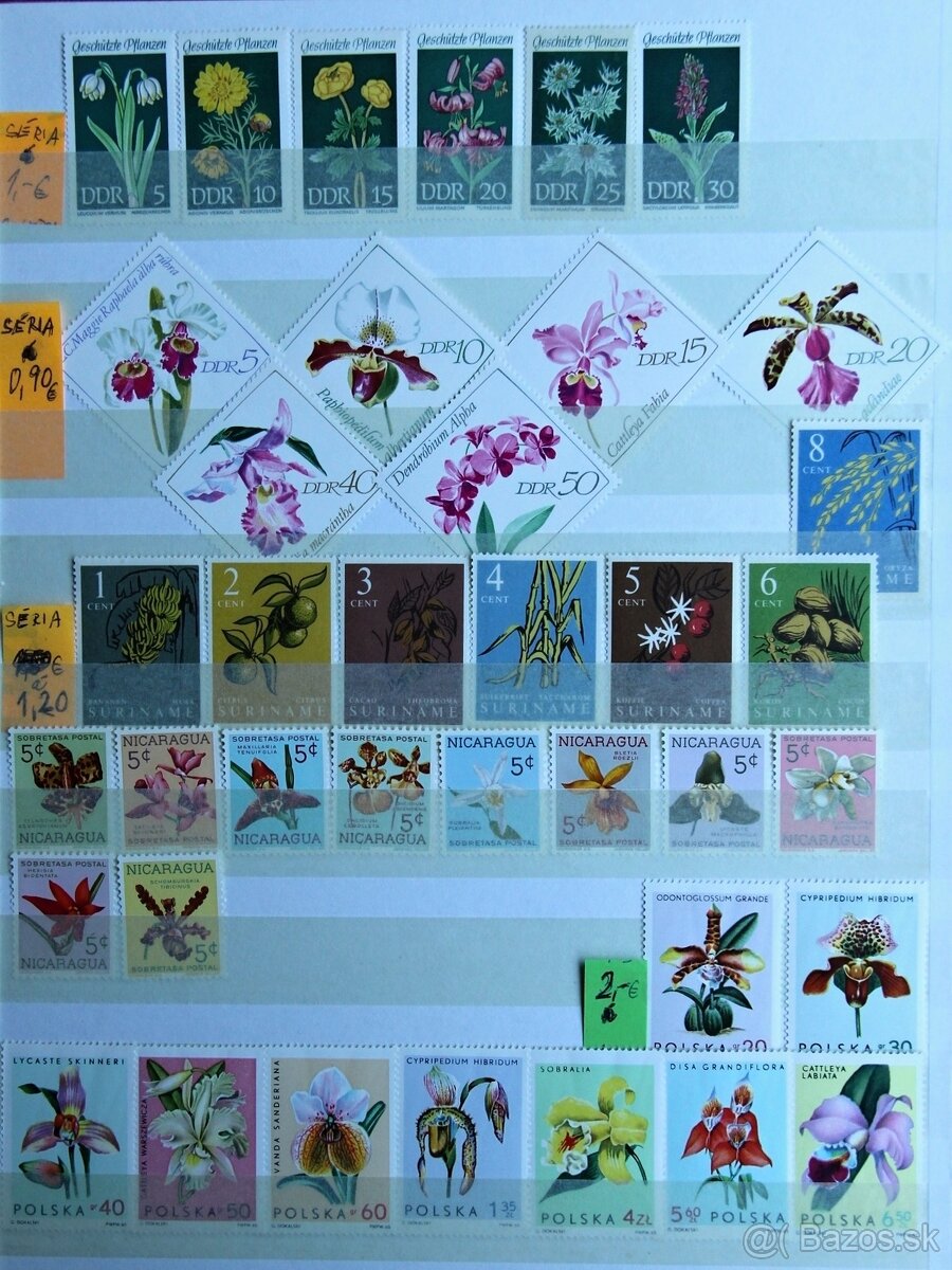 Známky - flóra bez pečiatky
