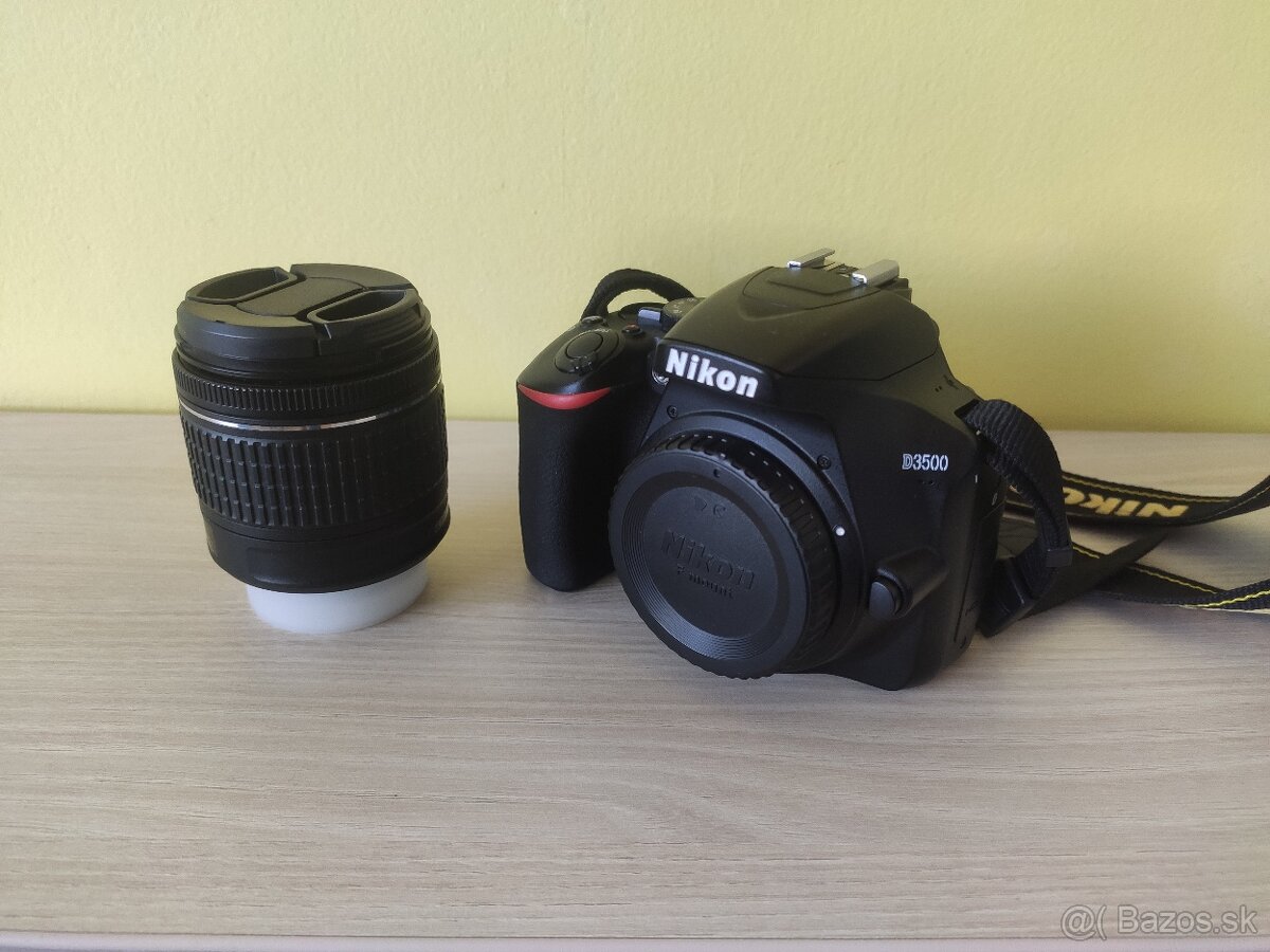 Nikon D3500 + NIKKOR 18-55 mm + 2 batérie + nabíjačka