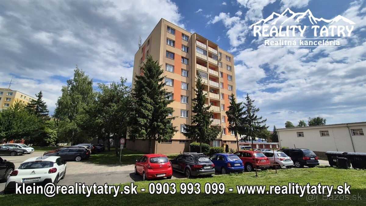 Byt 3 izbový s loggiou 78 m2 blízko centra v Poprade TOP