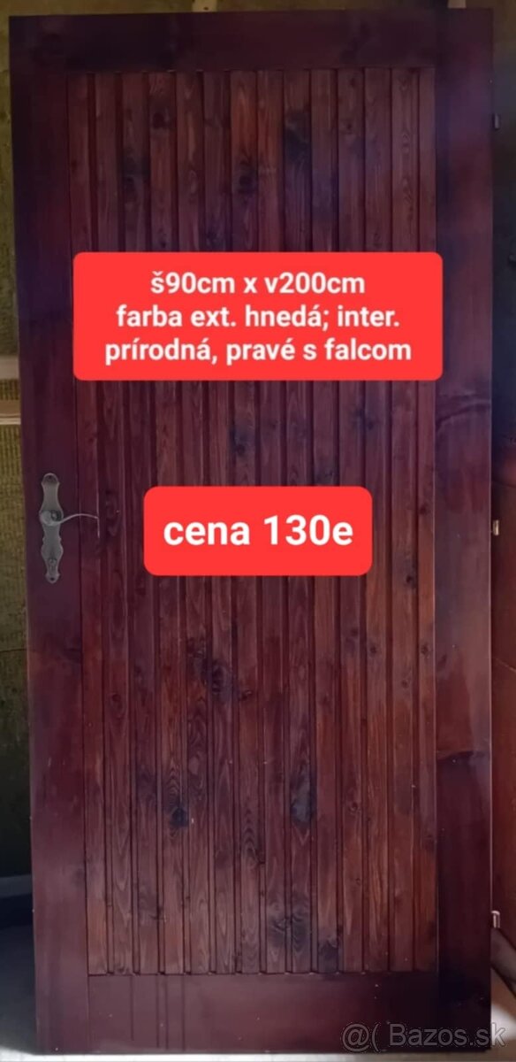 Predám vchodové dvere - 1 ks, interiérové dvere - 1 ks