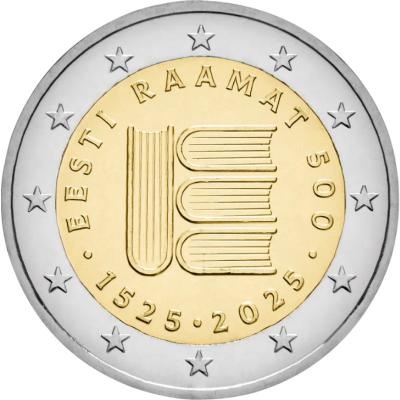 2€ Estonsko 2025- 500. výročie prvého tlačeného textu