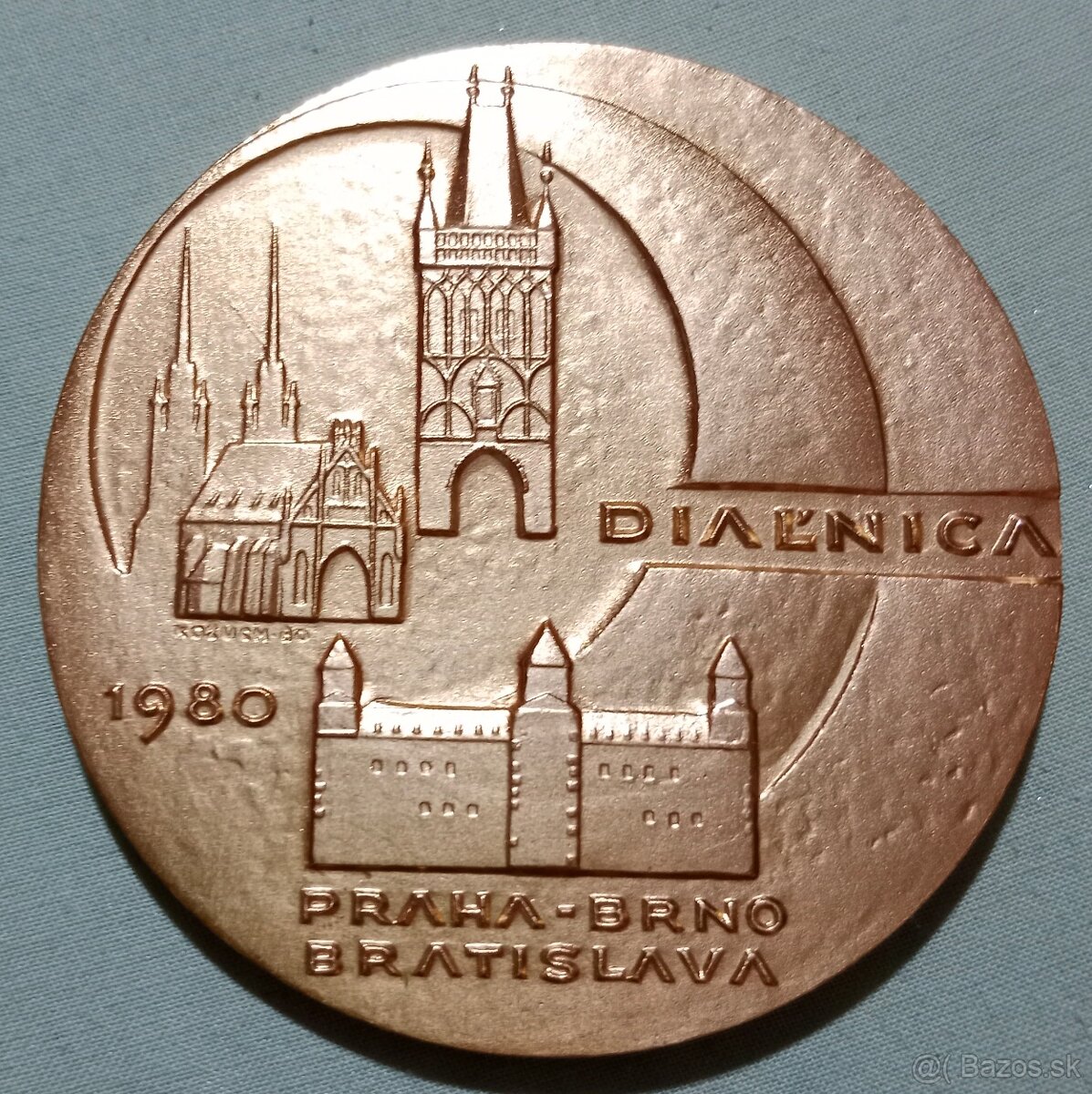 Medaila diaľnica 1980 autor Kož