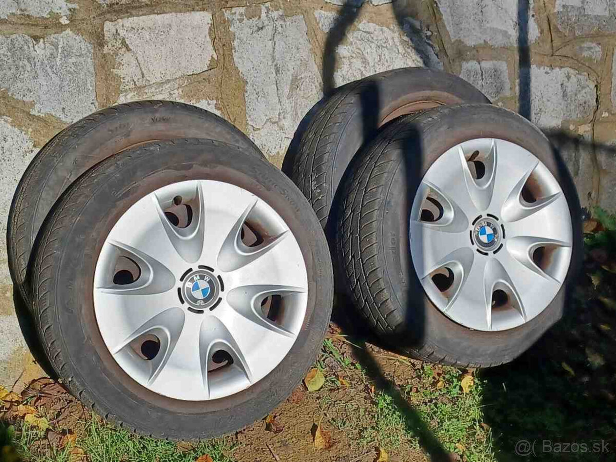Zimné pneu R 16 + disky. Puklice BMW. alebo aj VÝMENA