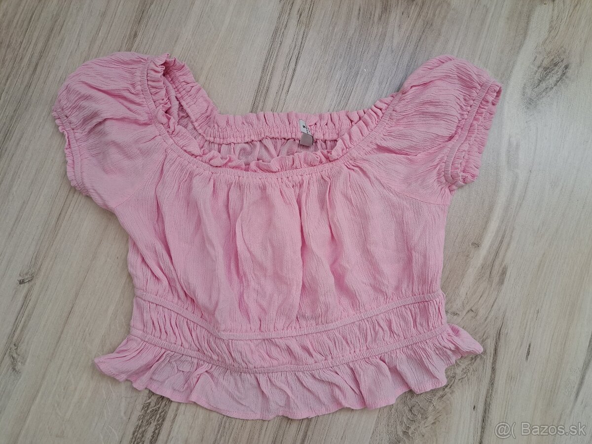 ružový crop top, S, NOVÁ