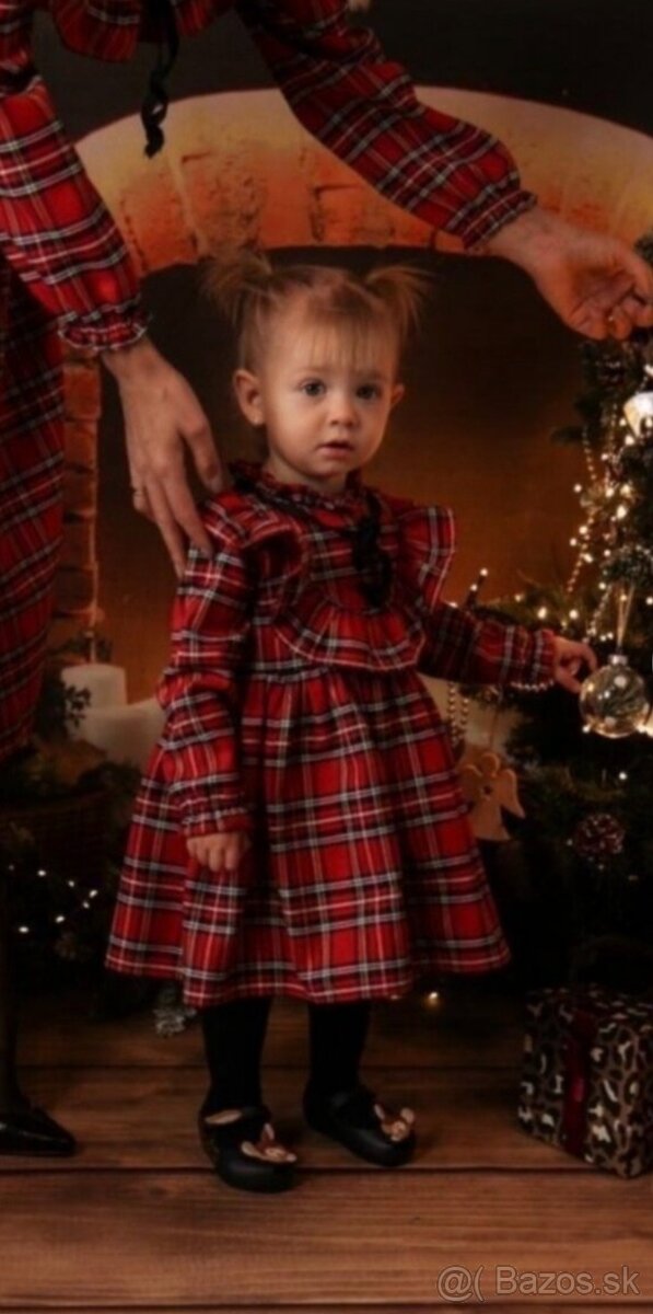 Šaty vianočné na vianočné fotenie pre dievčatko, monbebe 110