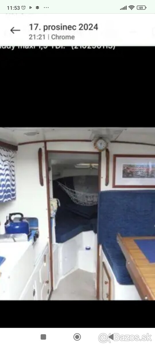 Prostorná kajutová loď Leisure 23, vlek, motor, bez VMP