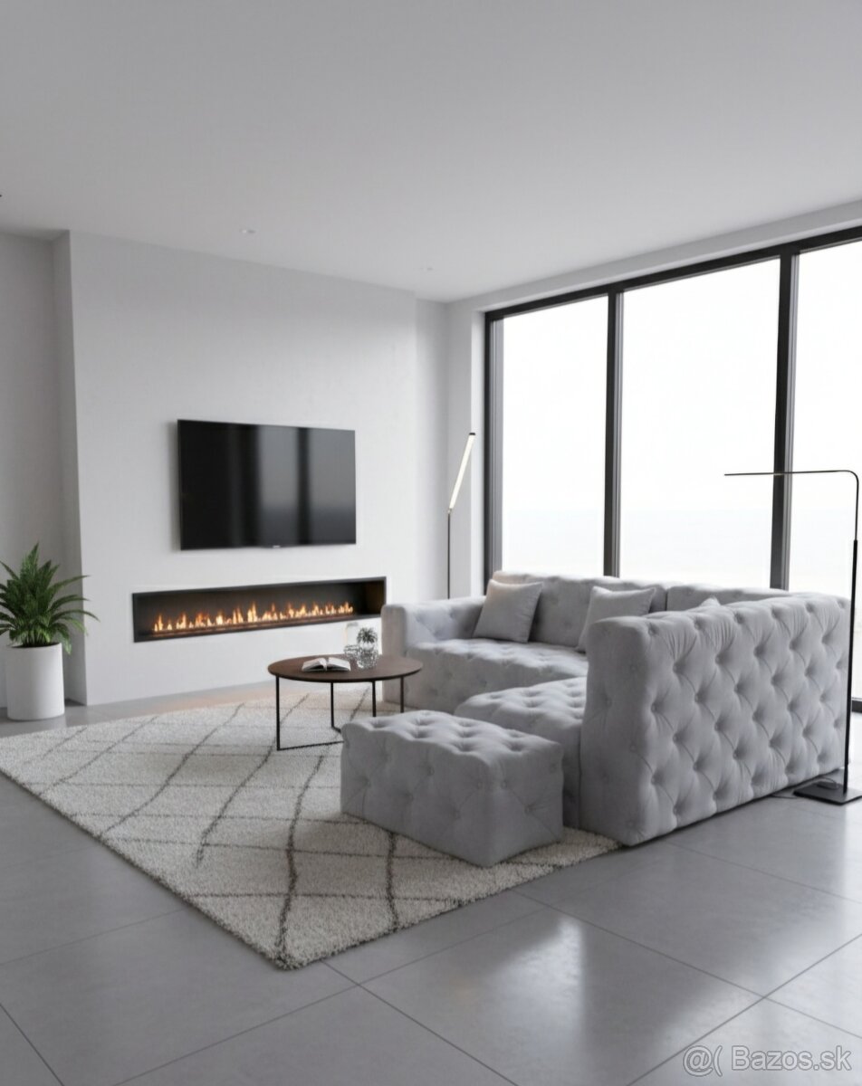 Exkluzívna sedačka s taburetom