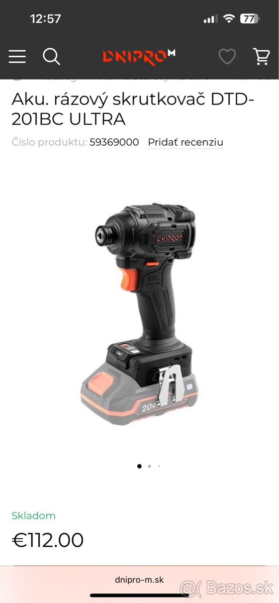 Aku. rázový skrutkovač DTD-201BC ULTRA