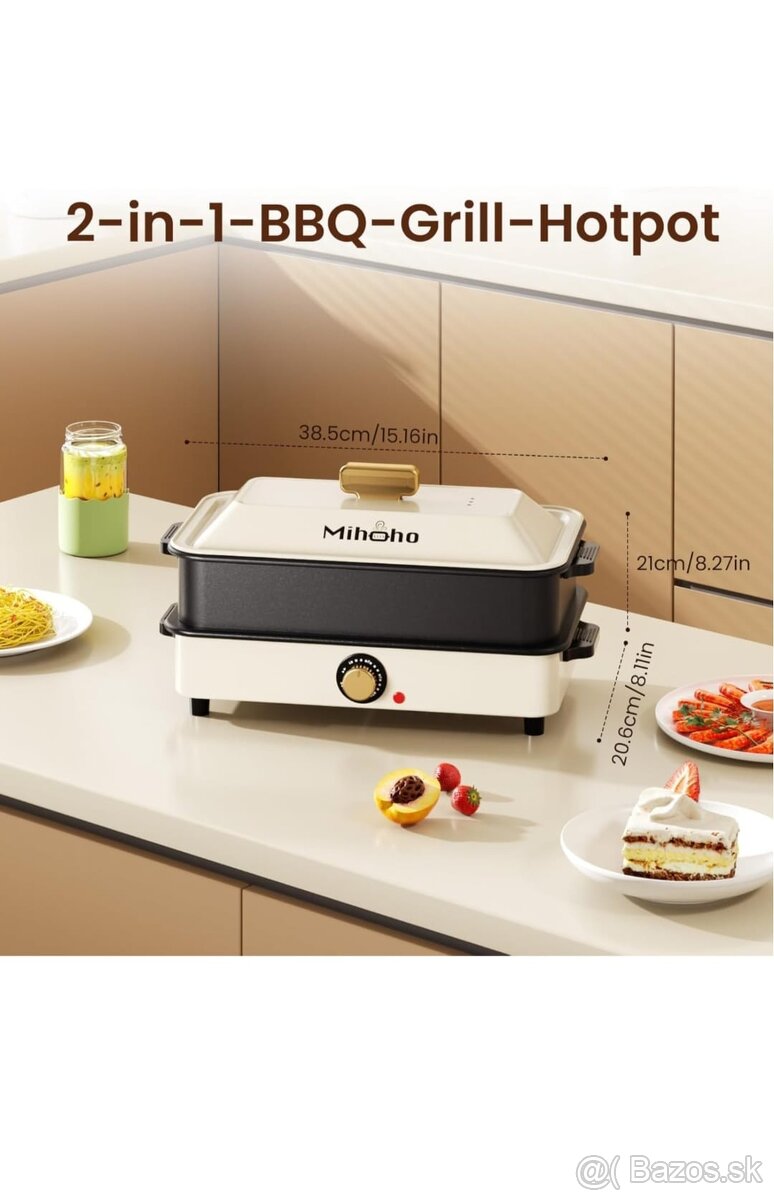 MIHOHO ELEKTRICKÝ GRIL + HORÚCI HRNIEC (HOT-POT)