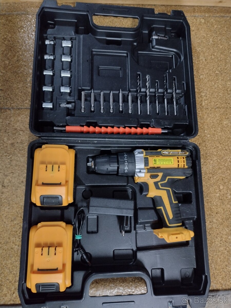 Akumulátorová vŕtačka s príklepom, výkonná, 2 x 4000 mAh, 20