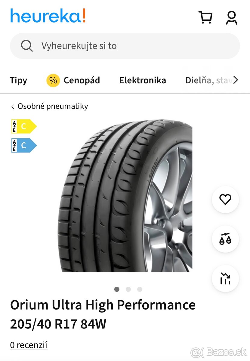 Letné pneu 205/40 r17