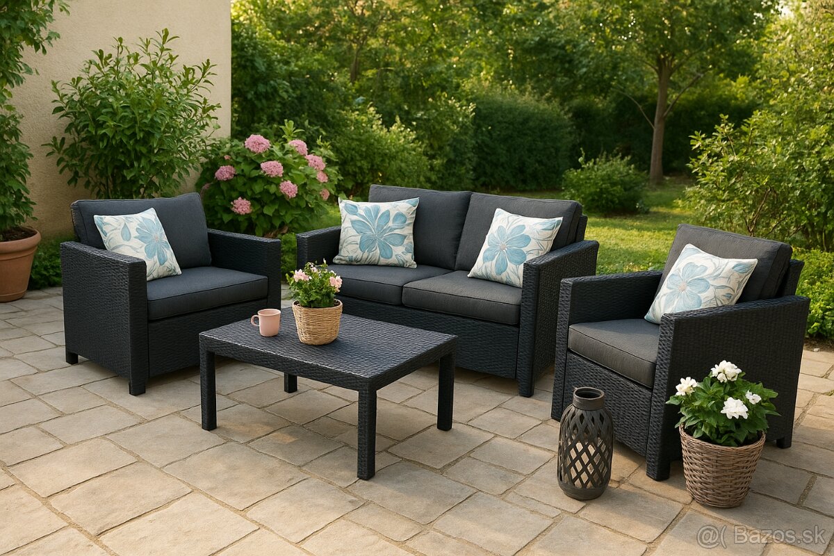 Útulná sedacia súprava – ratanový vzhľad, super cena