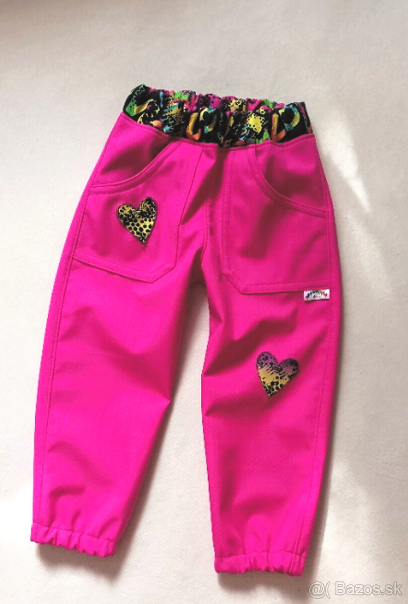 SOFTSHELLOVÉ nové NOHAVICE - 1,5-2 roky, 92 cm
