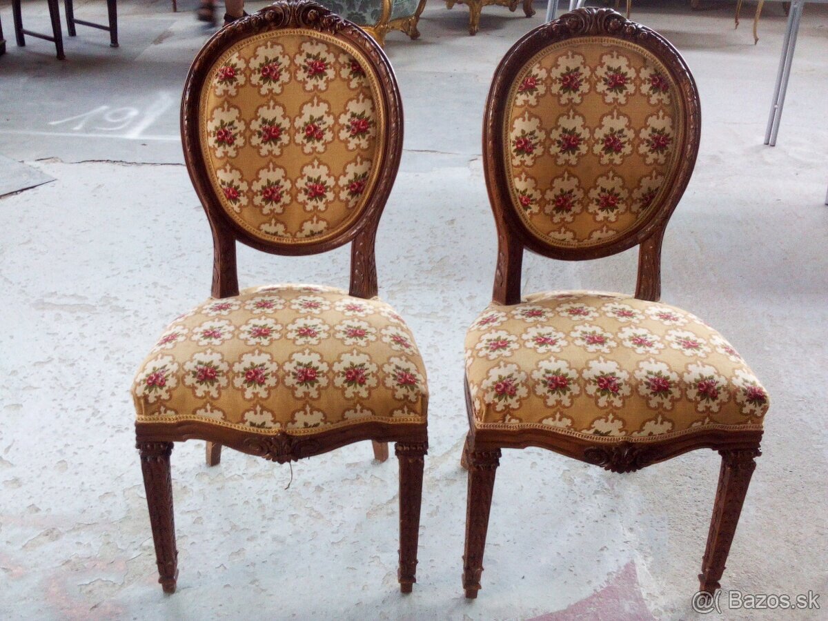 starožitné stoličky LUIS PHILIPPE.reštaurované