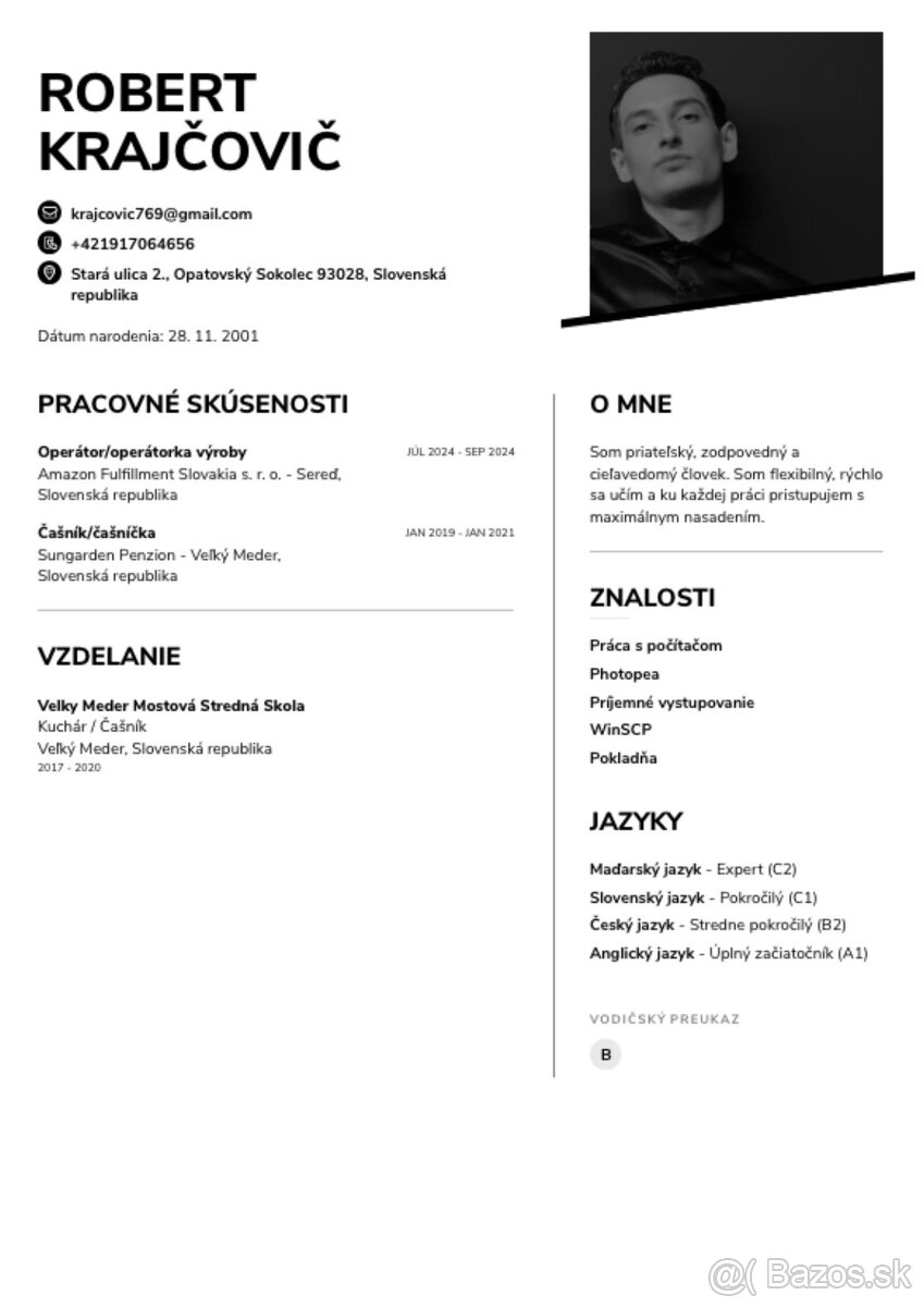 Hľadám prácu Krupiér