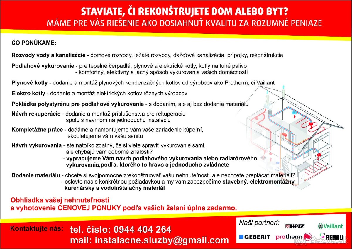 STAVIATE, ČI REKONŠTRUUJETE DOM ALEBO BYT? MÁME RIEŠENIE