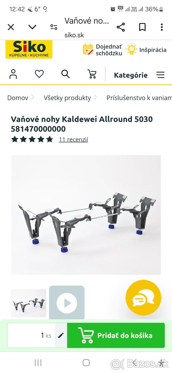 Predám nové nožičky k vani